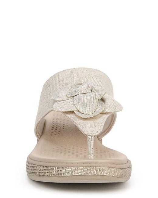 Bzees Metallic Bloom Wedge Sandal