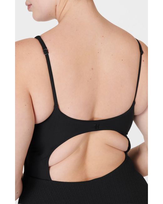 Sweaty Betty Black Capri Crinkle One-piece Swimsuit