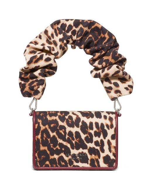 Kate Spade Brown Natasha Downtown Leopard Fabric Top Handle Bag