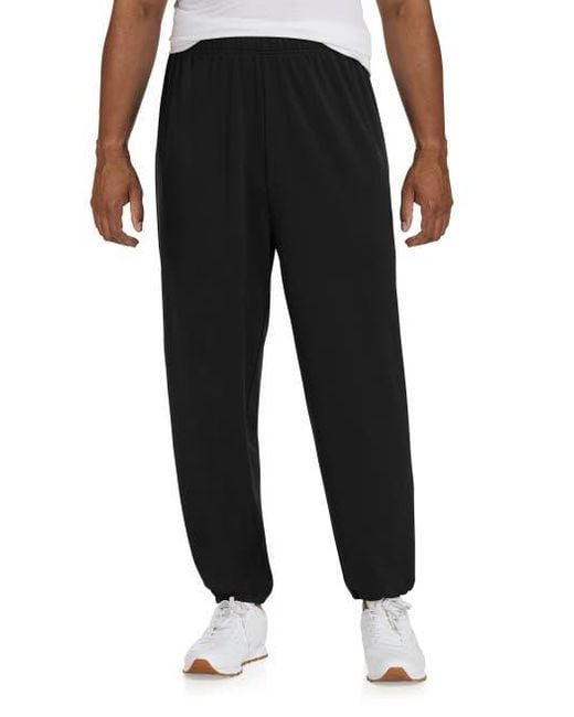 Reebok Black Performance Jersey Elastic-Hem Tech Pants for men
