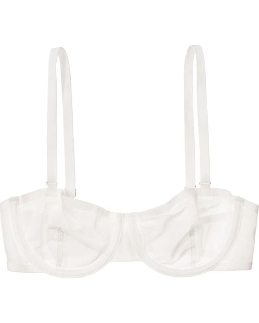 CUUP White The Balconette Mesh Underwire Bra