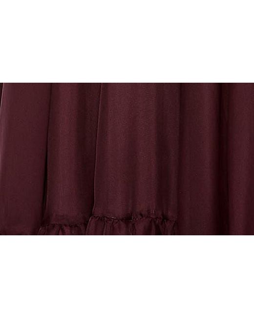 Mac Duggal Red Rosette Chiffon Cutout Empire Waist Gown