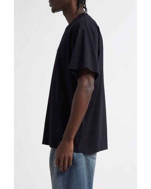 MM6 by Maison Martin Margiela Black Numeric Logo Patch T-Shirt for men