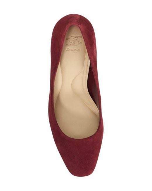 Dune Red Arriving Block Heel Pump