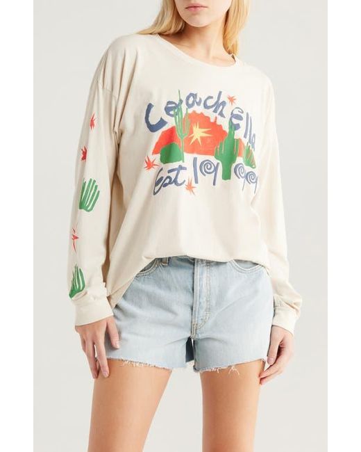 Daydreamer White X Coachella Collage Merch Long Sleeve Cotton Jersey Graphic T-Shirt