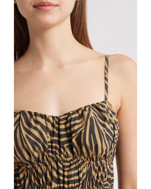 Rails Brown Breeze Shirred Bodice Cotton Blend Sundress