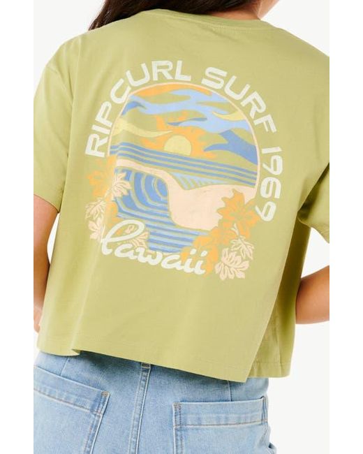 Rip Curl Green Dune Dancer Crop Graphic T-Shirt