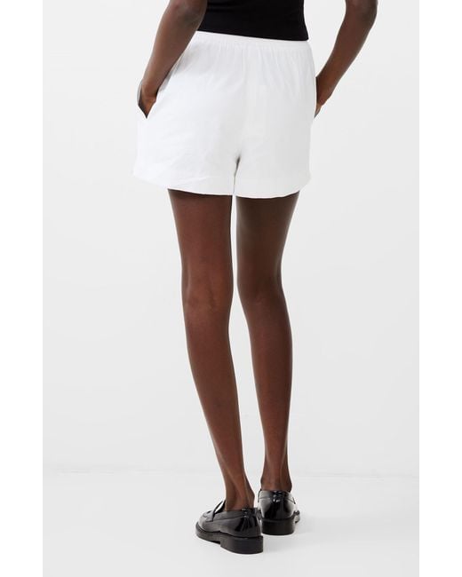 French Connection White Poplin Shorts