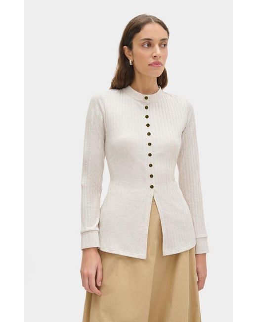 ALIGNE White Daphne Rib Cardigan