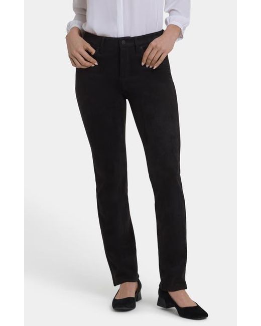 NYDJ Women's Blue Sheri Slim Faux Suede Pants