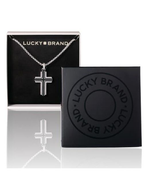 Lucky Brand Metallic Cross Pendant Necklace for men