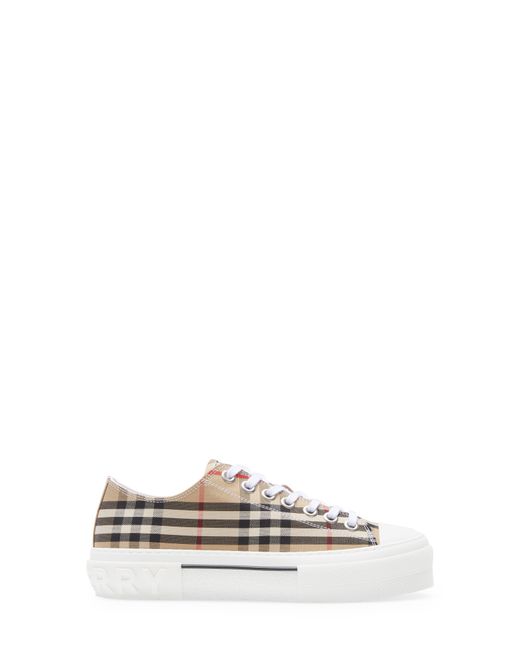 Burberry White Jack Check Low Top Sneaker for men