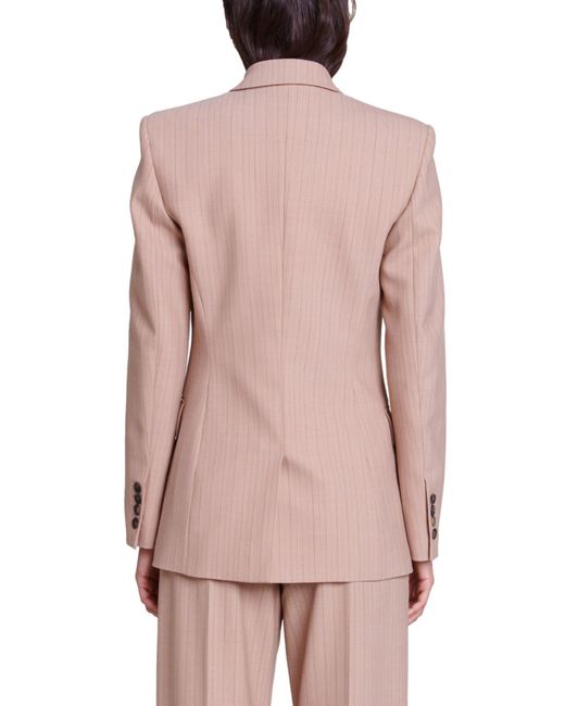 Maje Pink Harell Double Breasted Blazer