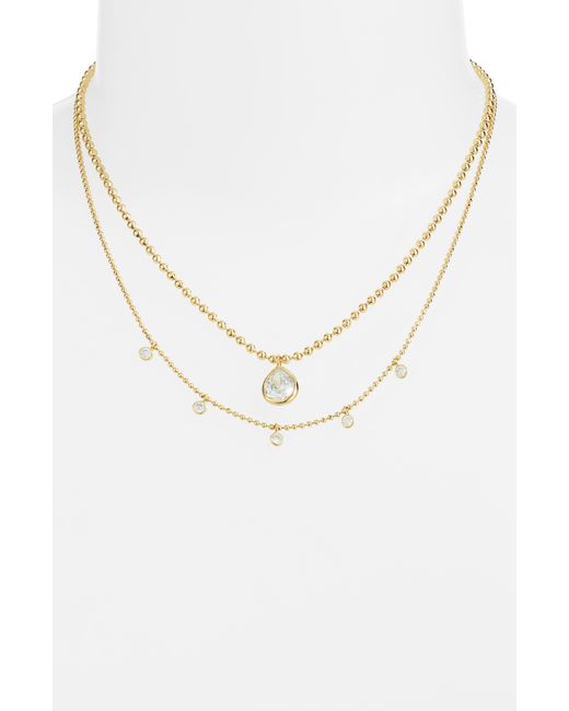 Nordstrom White Demi Fine Layered Chain Necklace