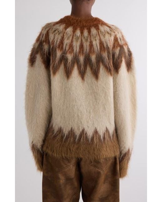 Isabel Marant Brown Natania Wool & Mohair Blend Fair Isle Sweater