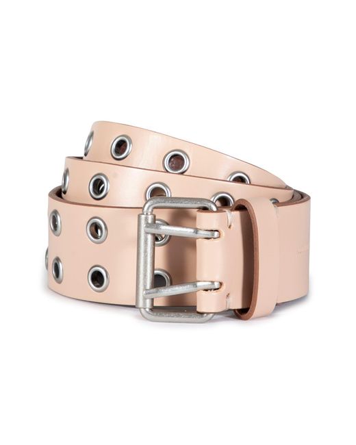 AllSaints Pink Leather Grommet Belt