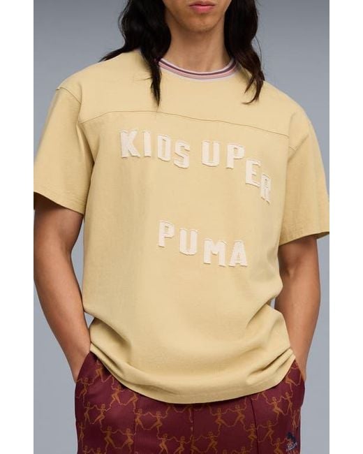 PUMA Natural X Kidsuper Logo Appliqué Cotton T-Shirt for men