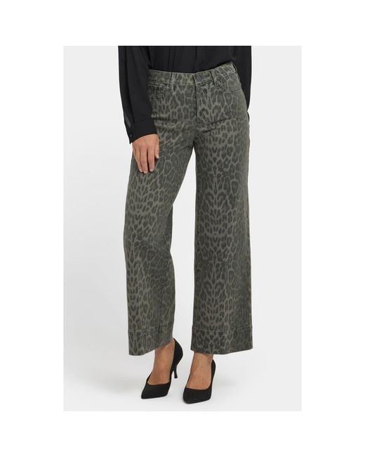 NYDJ Gray Teresa Wide Leg Ankle Jeans