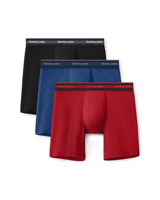 Tommy John Red 3-Pack Comfort Micro 6-Inch Boxer Briefs for men