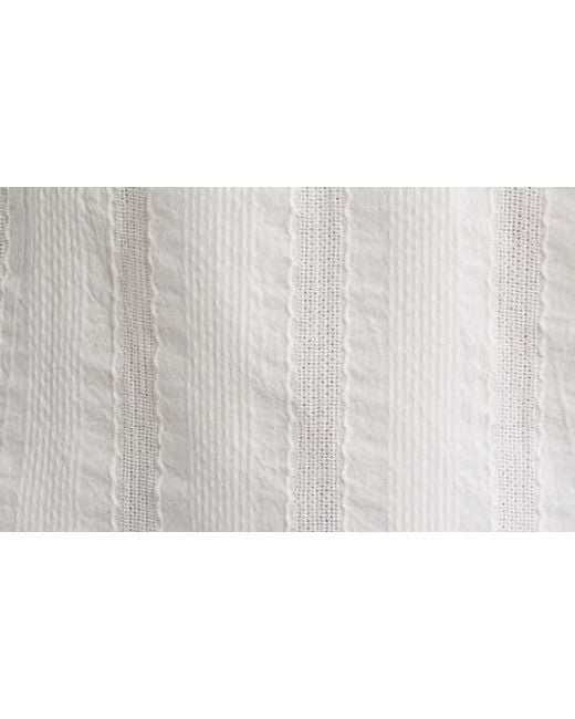 Treasure & Bond White Bubble Sleeve Cotton Dobby Top