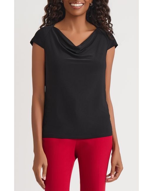 Kasper Red Cowl Neck Top