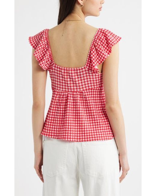 BP. Red Flutter Sleeve Top