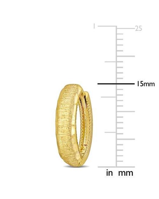 Julianna B Metallic Huggie Hoop Earrings Brushed Finish 14K