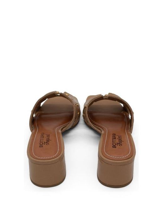 BOTTER Brown Studded Leather Slide Sandal