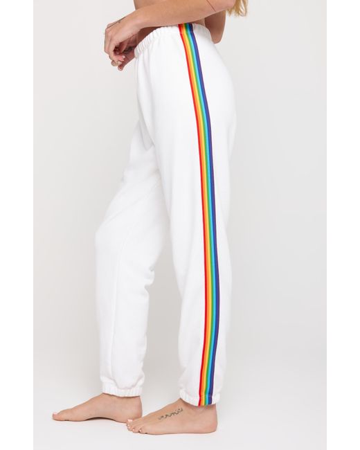 Spiritual Gangster White Luna Rainbow Cotton & Modal Sweatpants
