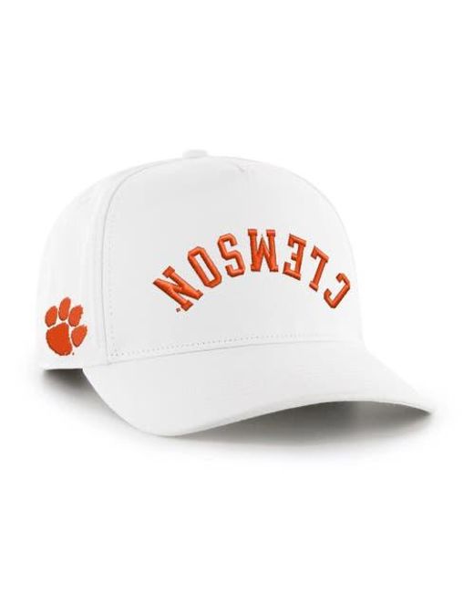 '47 White Clemson Tigers Flip Script Hitch Adjustable Hat for men