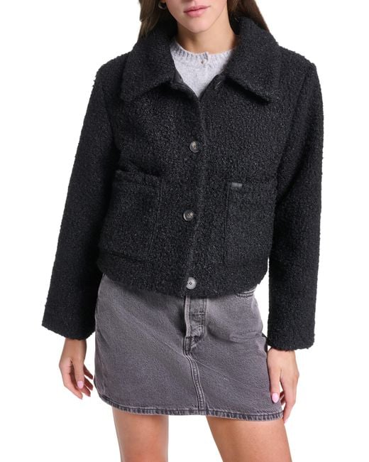 Levi's Black Cropped Bouclé Jacket