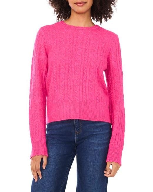Cece Red Cable Stitch Sweater