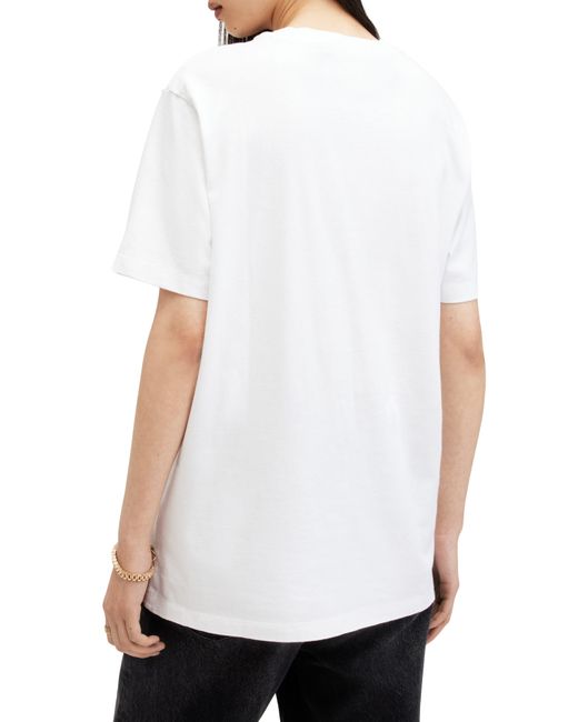 AllSaints White Pippa Embroidered Logo T-shirt