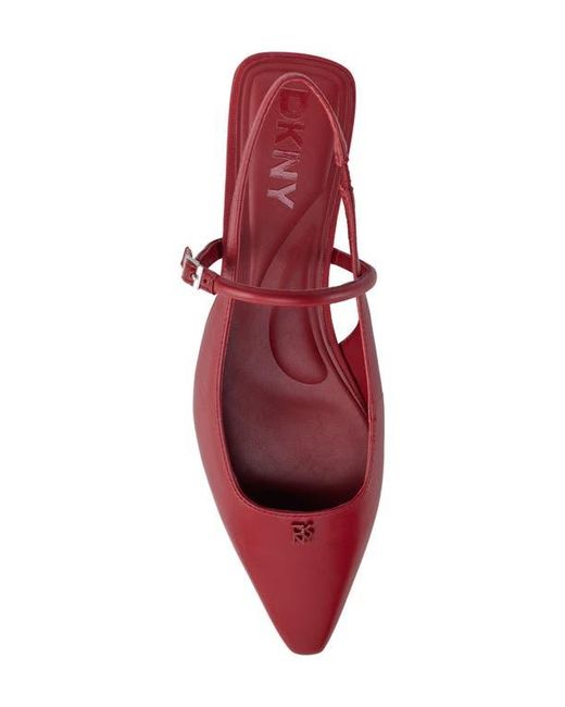 DKNY Red Cairo Slingback Pointed Toe Mary Jane Flat
