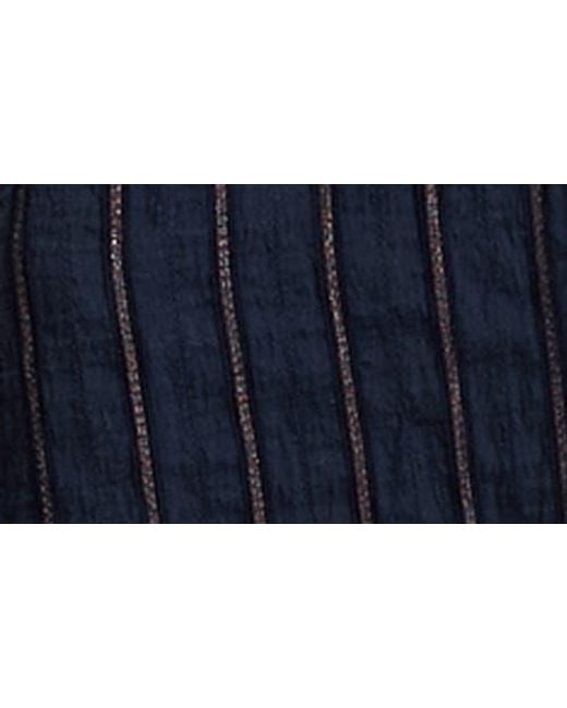 Tommy Bahama Blue Metallic Stripe Long Sleeve Maxi Dress