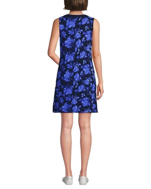 women's cotton jersey notch neck dress Lands' End Women's Plus Size Cotton Jersey Notch Neck Dress - 3X