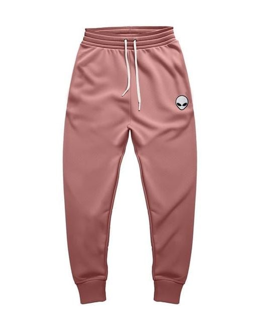Alix Red Alien Midweight Fleece Jogger Pant for men