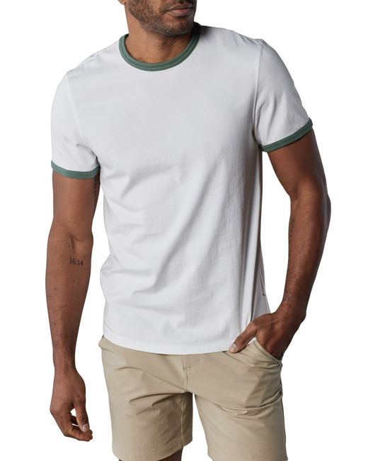 The Normal Brand White Lennox Cotton Ringer T-shirt for men