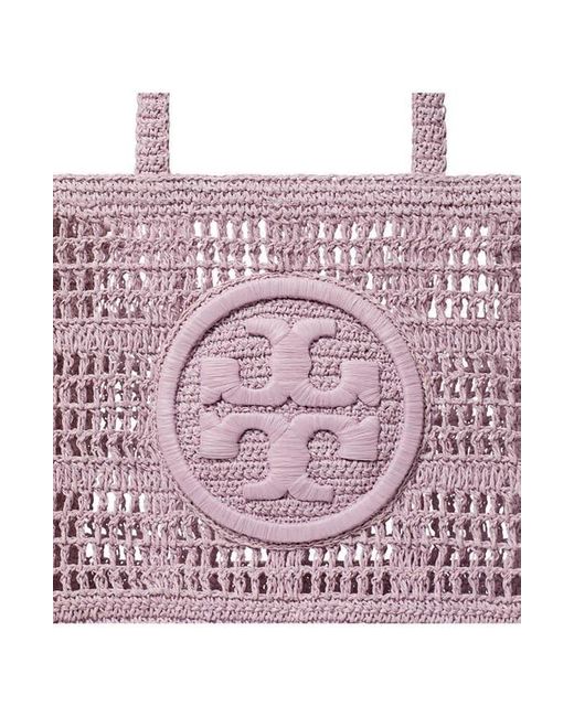 Tory Burch Red Ella Small Hand Crochet Tote