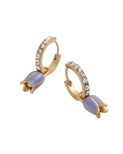 Fable England Metallic Bluebell Charm Huggie Earrings