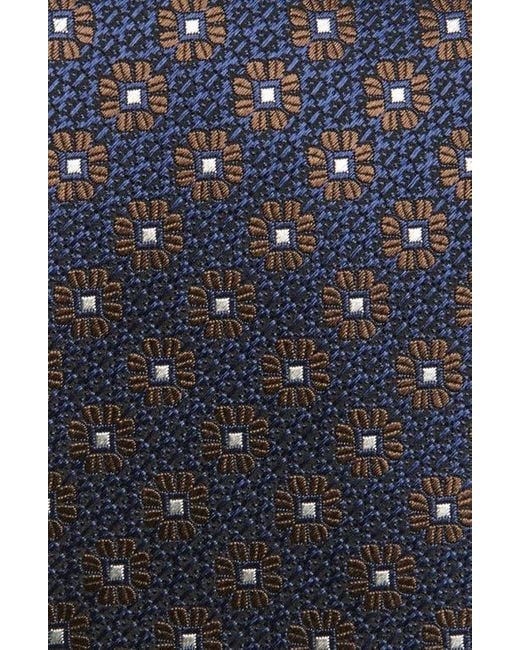Zegna Black Floral Silk Jacquard Tie for men