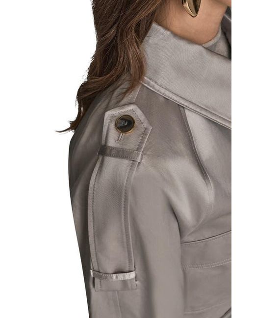 Donna Karan Gray Pocket Cotton Blend Zip Jacket