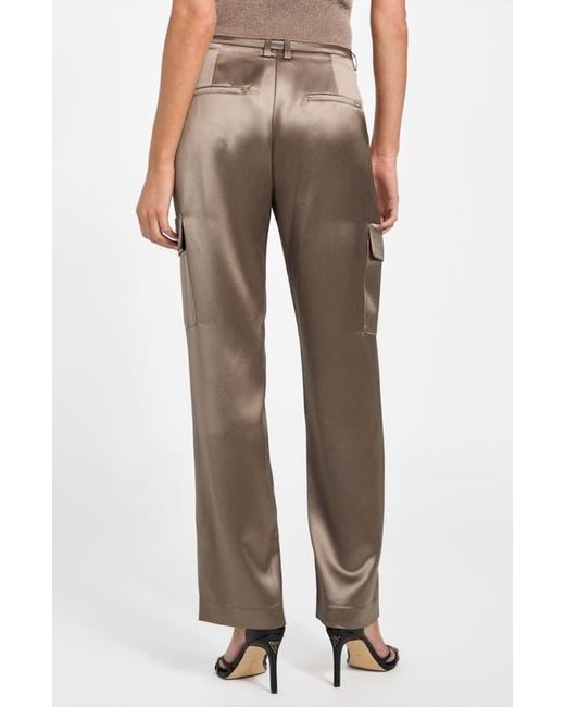 Guess Brown Megan Satin Cargo Pants