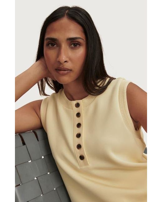 Varley Yellow Marla Button Placket Tank