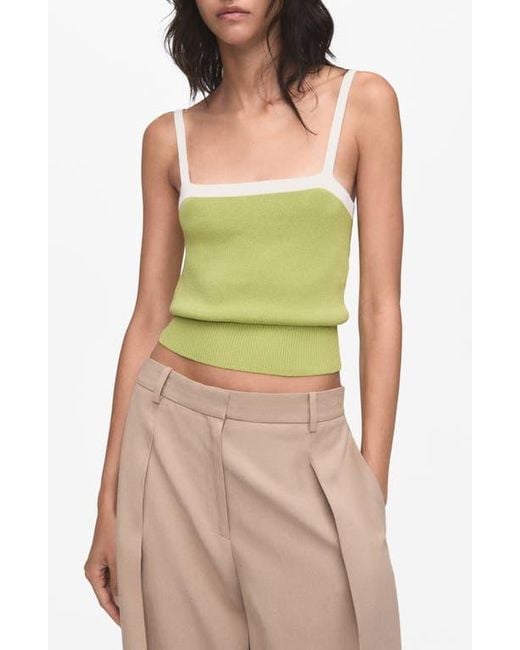 Mango Green Crossed Back Sweater Tank