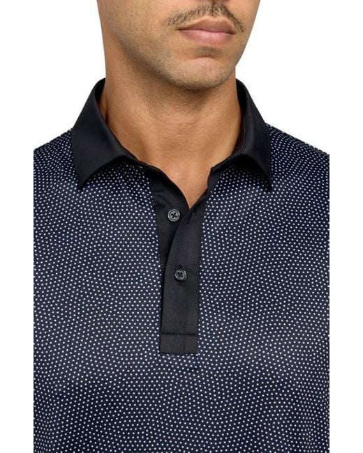 Con.struct Blue Dot Print Performance Golf Polo for men