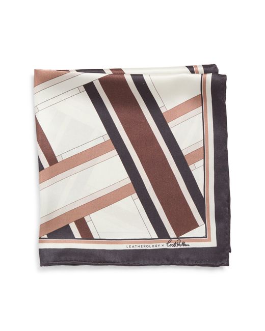Lost Pattern Black X Leatherology Silk Pocket Square for men