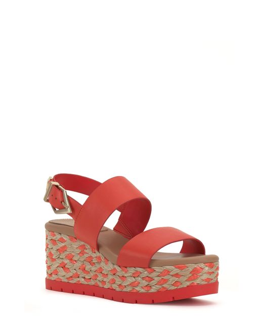 Vince Camuto Miapelle Platform Wedge Sandal in Red | Lyst