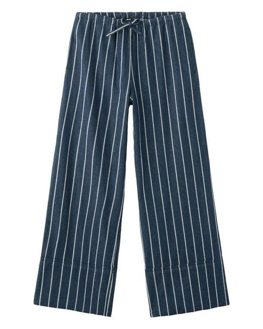 Mango Blue Stripe Drawstring Pants