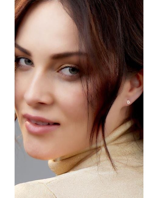 Bony Levy Metallic Icon Diamond Initial Single Stud Earring
